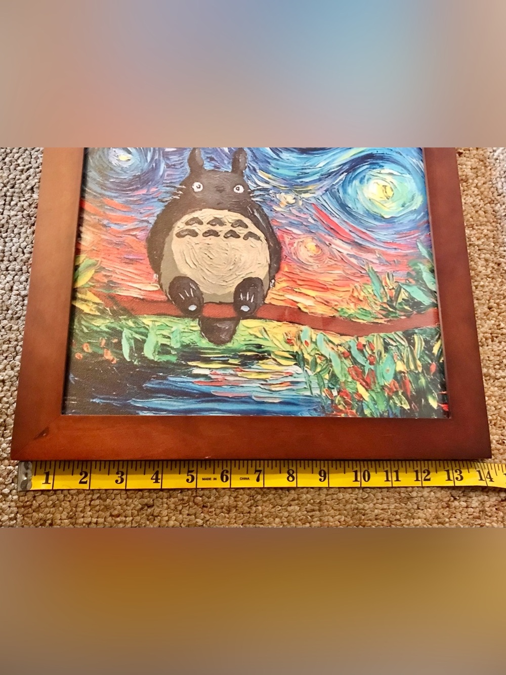 Framed Canvas Print My Neighbor Totoro Starry Night Artwork Framed By Us - Picture 8 of 10